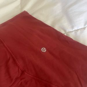 Size 4 lulu align leggings 28” length, dark pink (Chianti)
